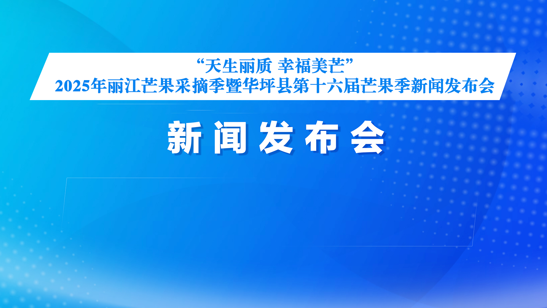 “天生丽质 幸福美芒”2025年丽江芒果采摘季暨华坪县第十六届芒果季新闻发布会